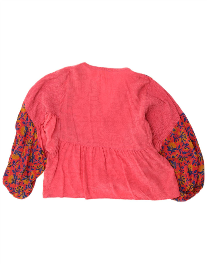 Sissel Edelbo Chemise pull surdimensionnée pour femme UK 10 Petite soie florale rose