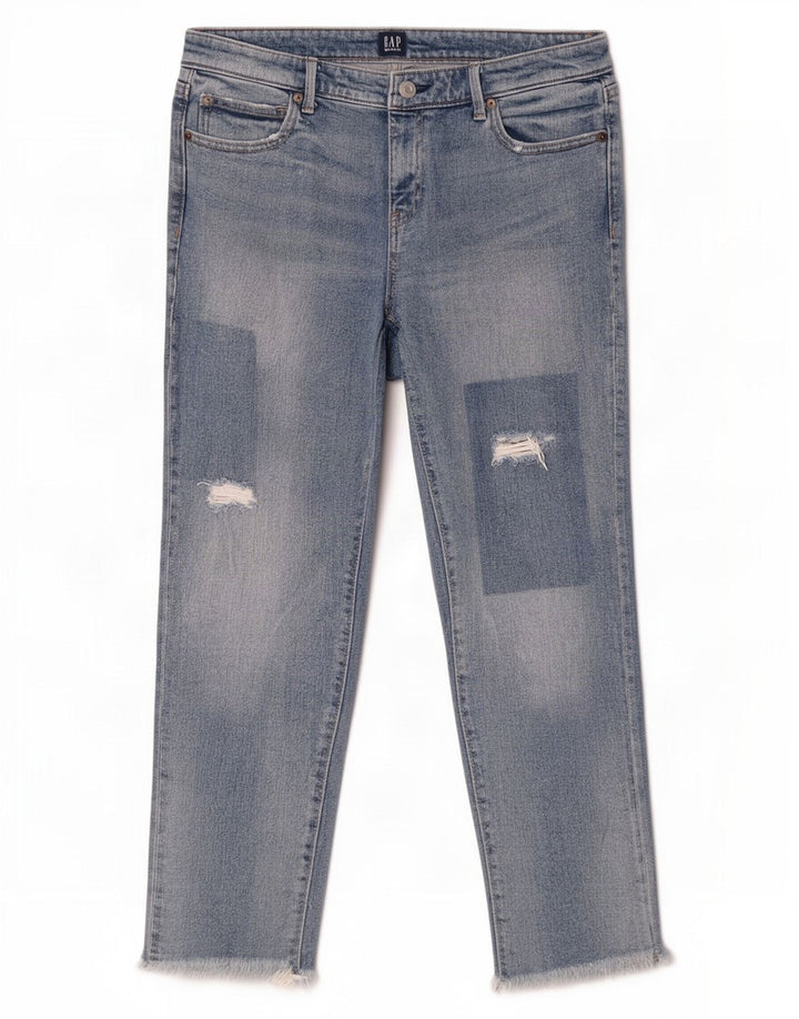 Gap Jean slim effet vieilli W28 L26 bleu coton pour femme