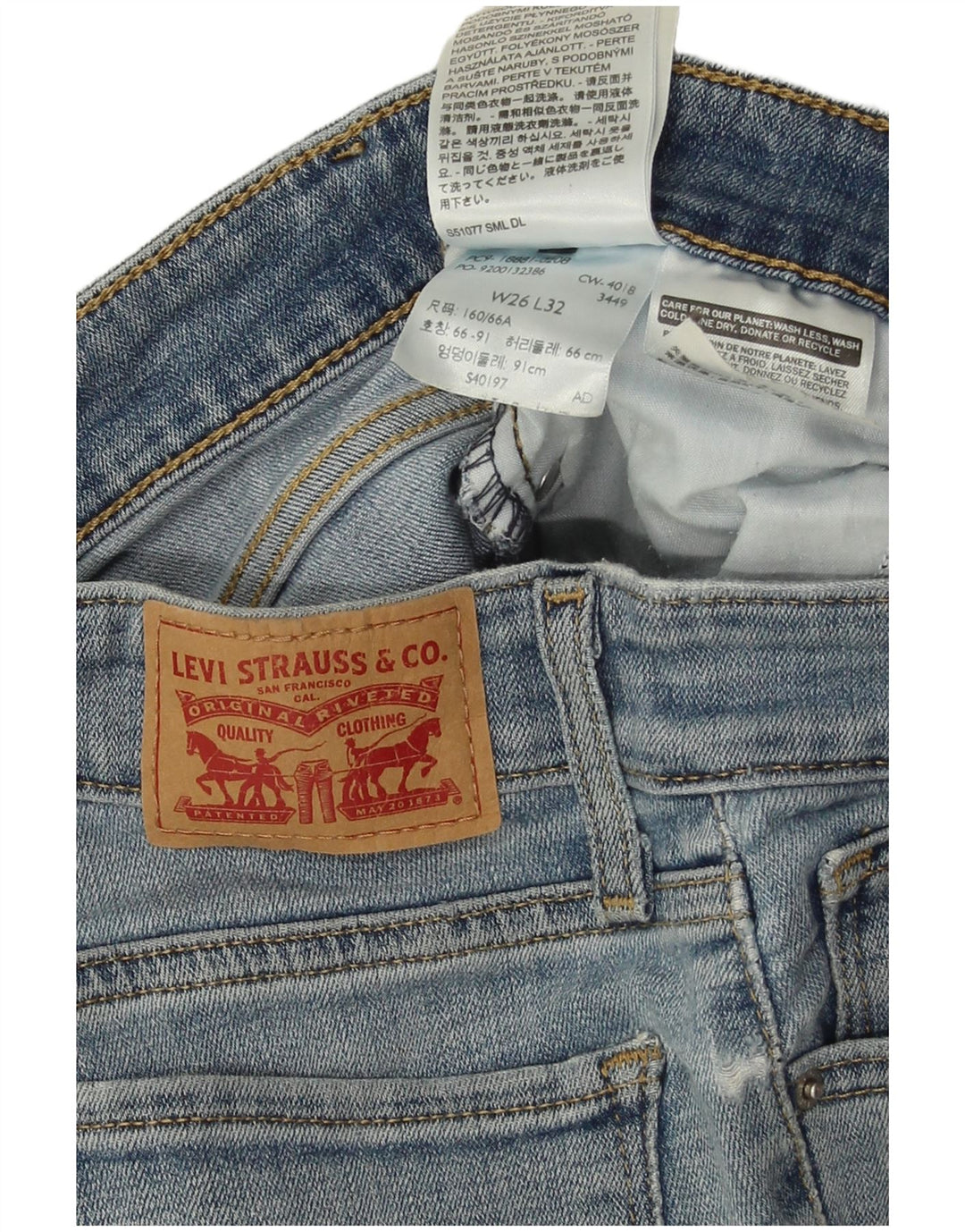 Levi's Jean Skinny 711 Femme W26 L32 Bleu Coton