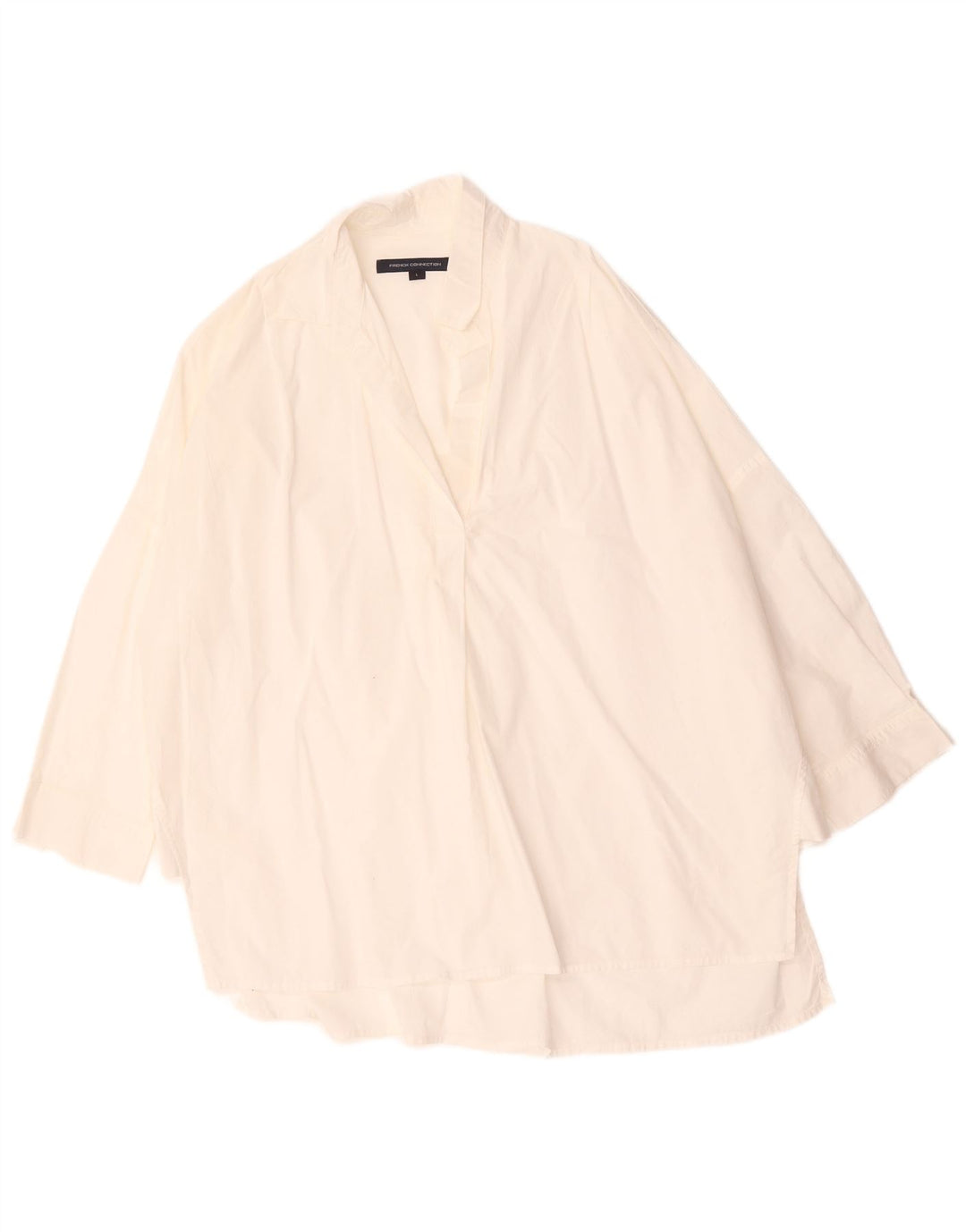 French Connection Chemise pull à manches 3/4 pour femme UK 16 Large Blanc