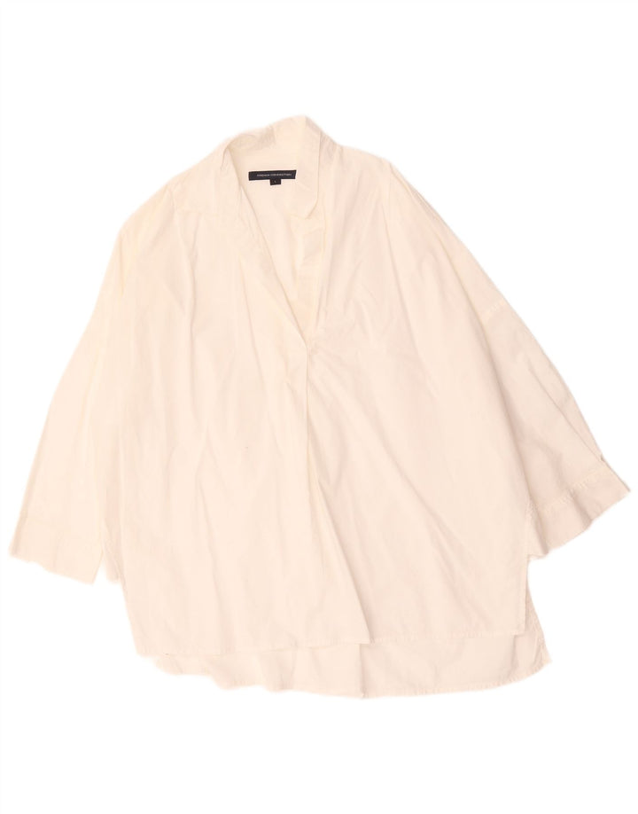 French Connection Chemise pull à manches 3/4 pour femme UK 16 Large Blanc
