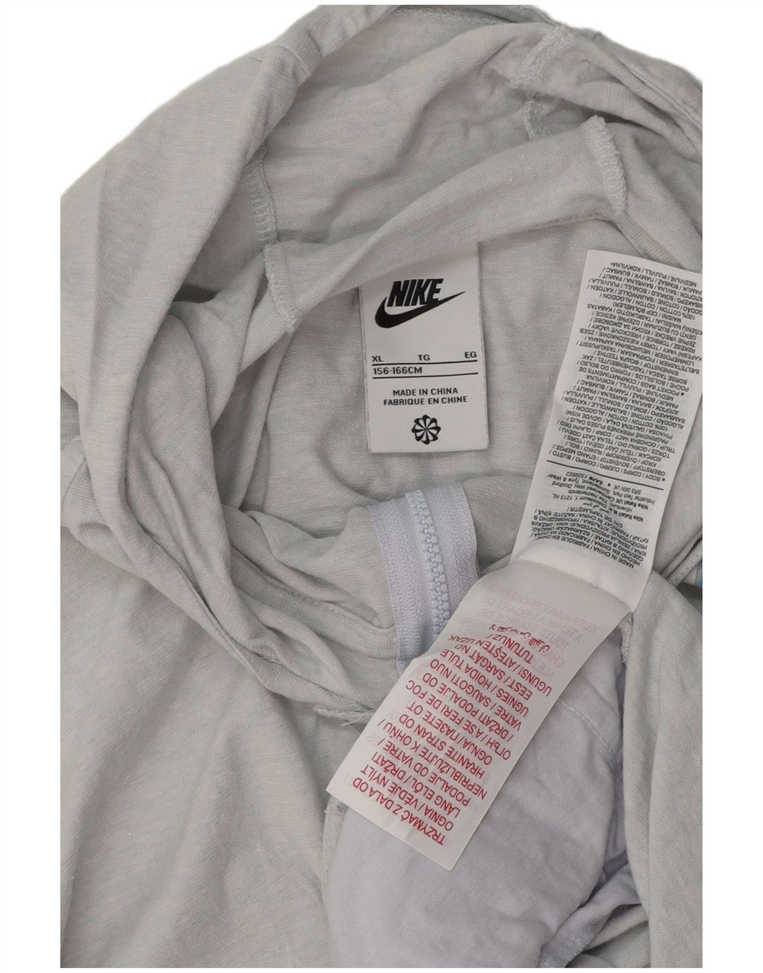NIKE Pull à capuche zippé fille 13-14 ans XL Gris Coton
