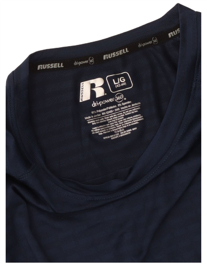 Russell Athletic T-shirt pour homme en polyester rayé bleu marine
