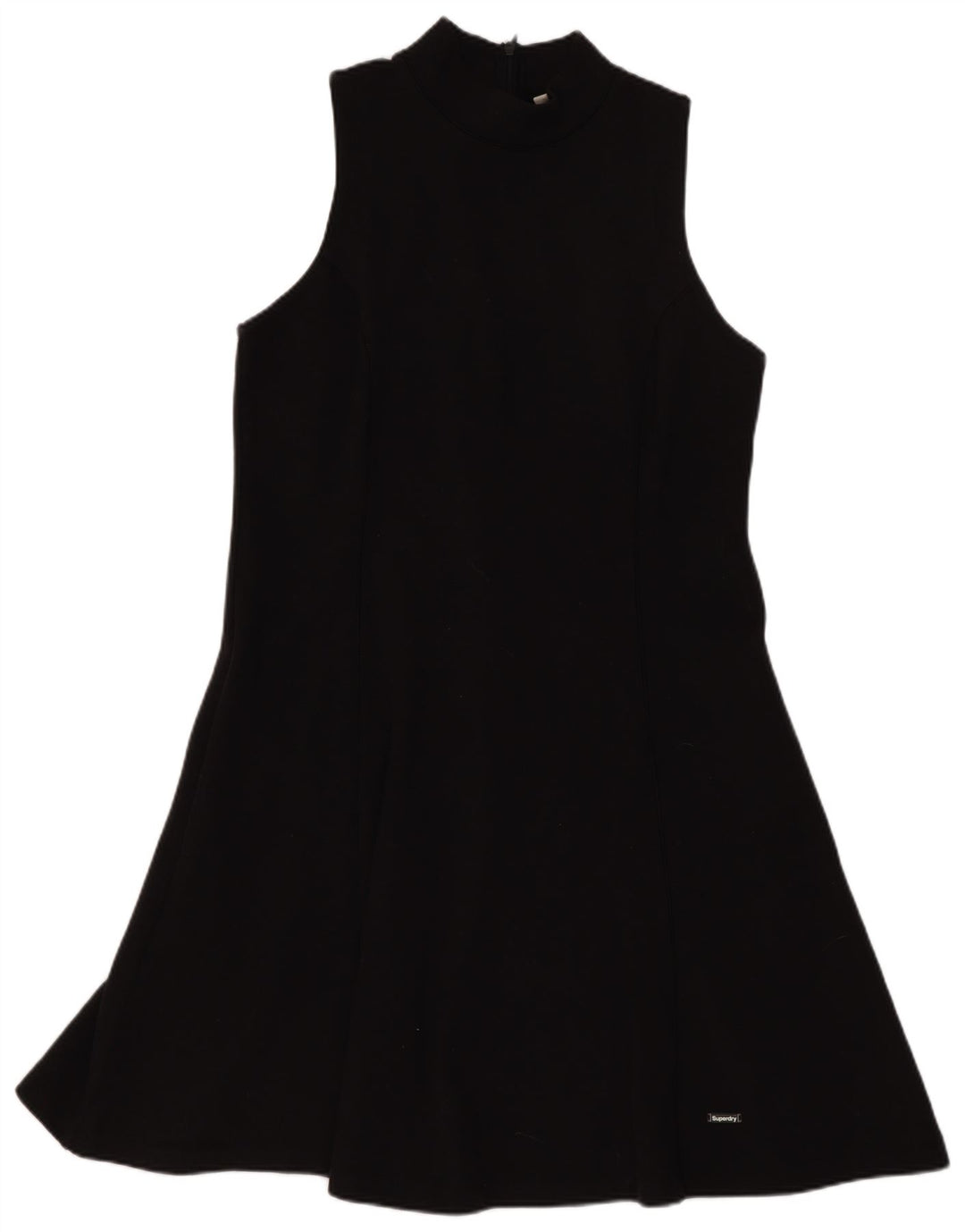 Superdry Robe trapèze sans manches pour femme UK 12 Noir moyen Polyester