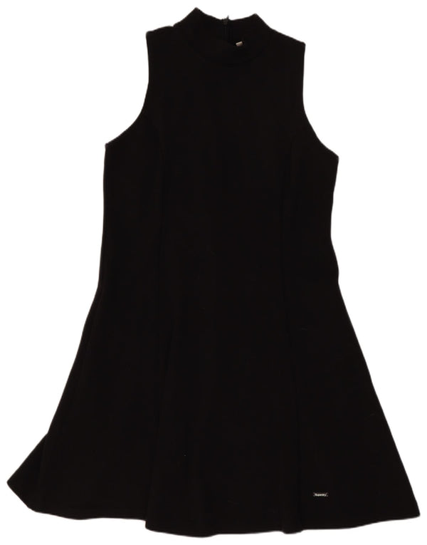 Superdry Robe trapèze sans manches pour femme UK 12 Noir moyen Polyester