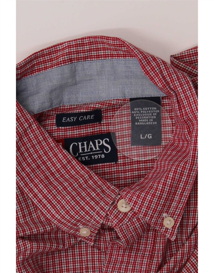 Chaps Chemise à manches courtes pour homme en coton vichy rouge