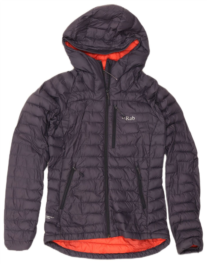 Rab Veste matelassée à capuche pour femme UK 8 Small Bleu marine Polyamide
