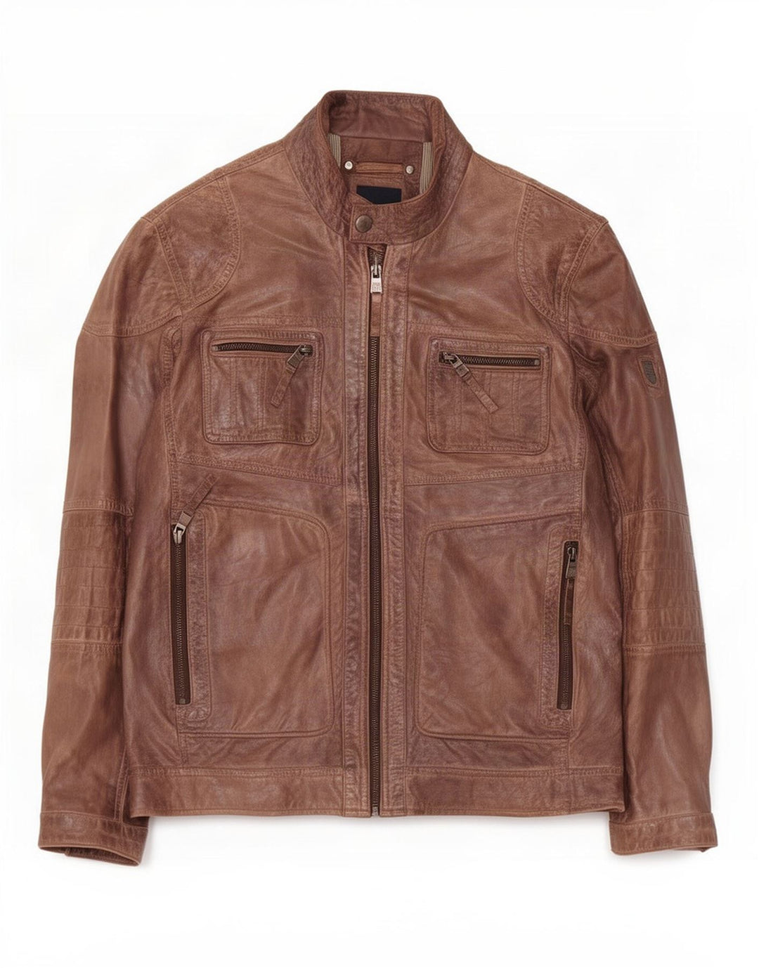 Engbers Veste En Cuir Homme IT 48 Gris Moyen