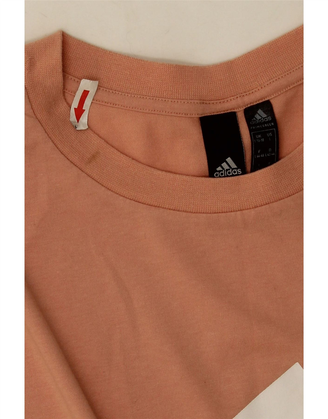 Adidas T-shirt graphique surdimensionné pour femme UK 16/18 Large Orange Polyester