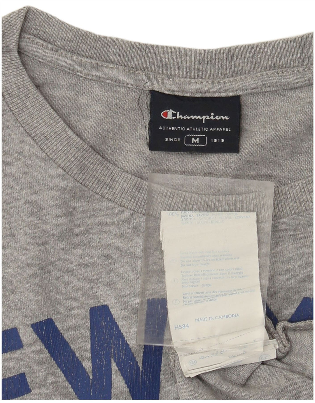 Champion Haut graphique à manches longues pour homme en coton moucheté gris moyen