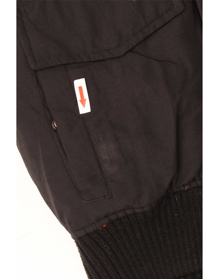 Superdry Mens Hooded Padded Jacket UK 38 Medium Black Nylon