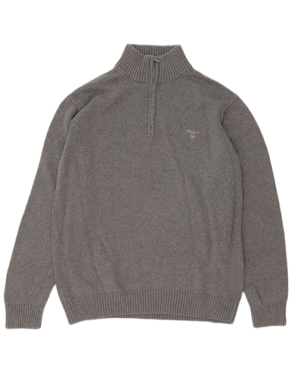Gant Pull col zippé homme 2XL gris coton