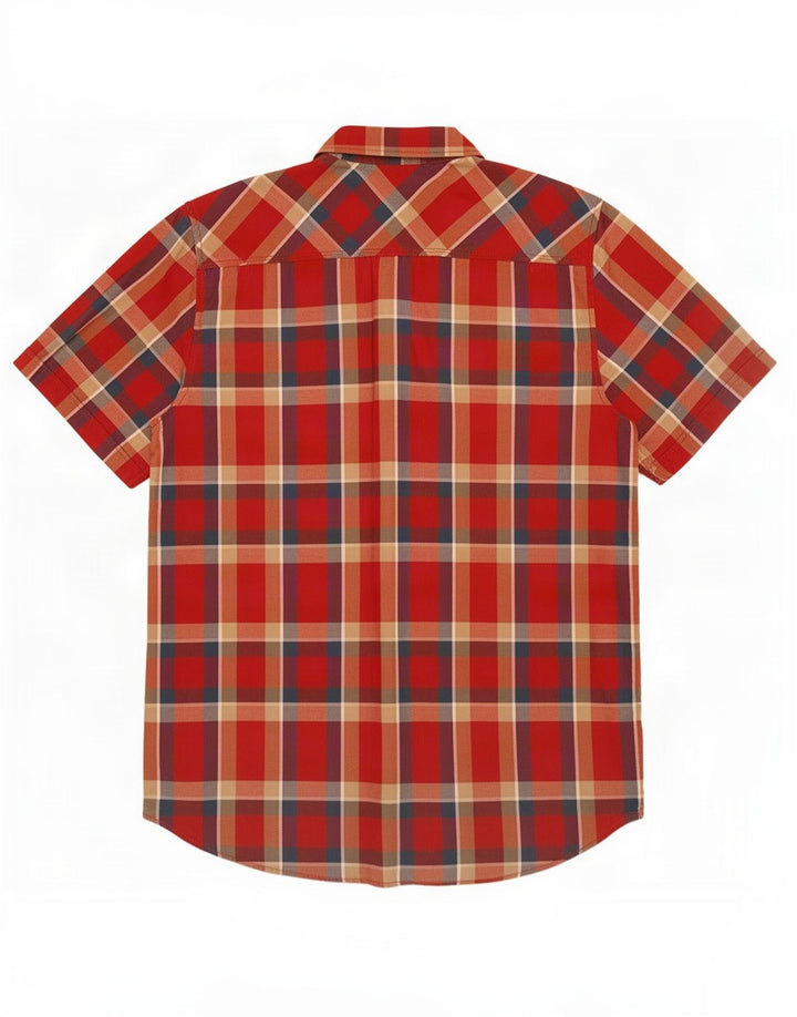 Vans Chemise à manches courtes pour homme en coton à carreaux rouge moyen