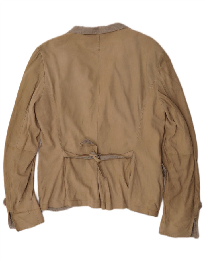 Brunello Cucinelli Veste blazer 1 bouton pour femme UK 12 Beige moyen classique