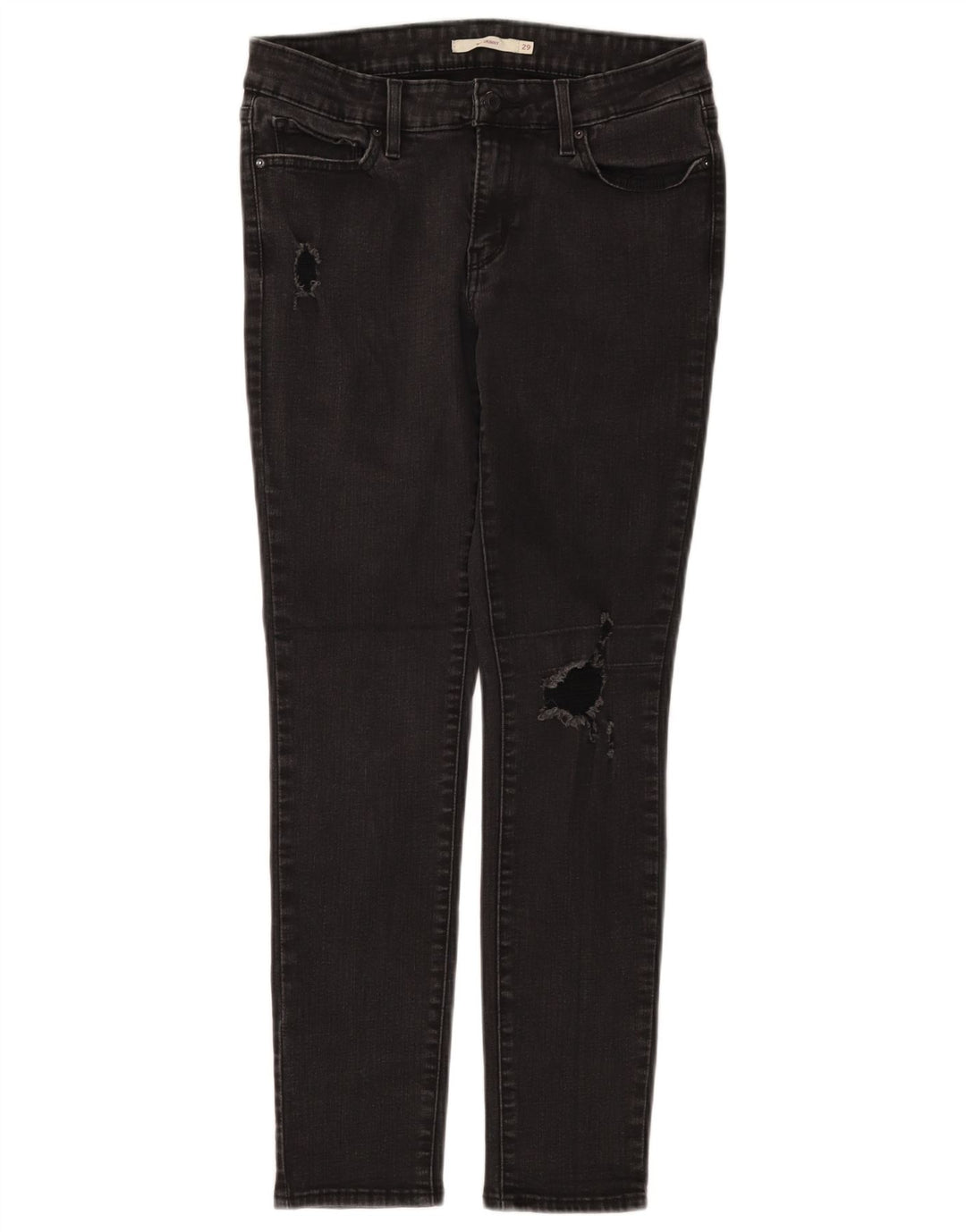 LEVI'S Jean skinny vieilli femme W29 L30 coton noir