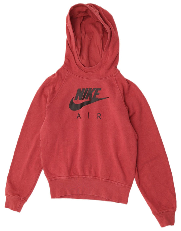 Nike Pull à capuche surdimensionné graphique pour femme UK 6 XS Rouge Colorblock Coton