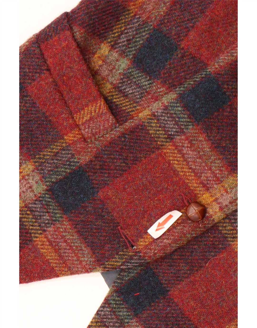 Gilet femme vintage IT 46 Large laine à carreaux rouge