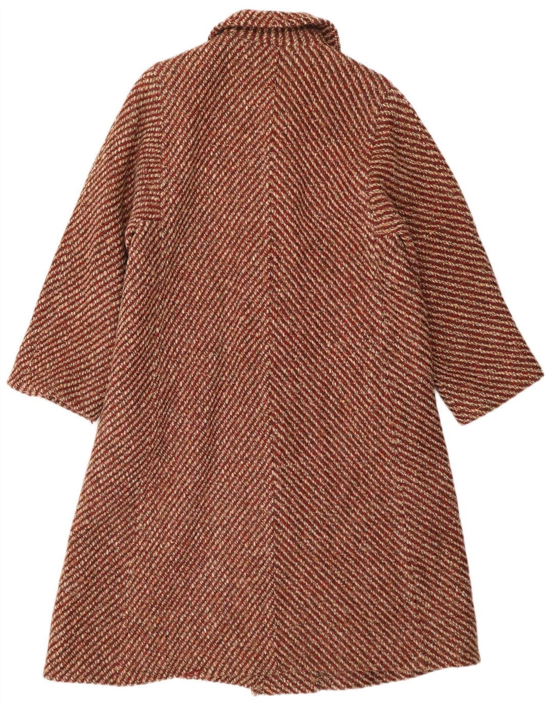 AQUASCUTUM Manteau Femme UK 12 Moyen Rouge Moucheté Nouvelle Laine Classique