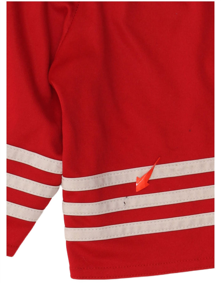 ADIDAS Boys Climalite Sport Shorts 9-10 Years Medium Red Polyester