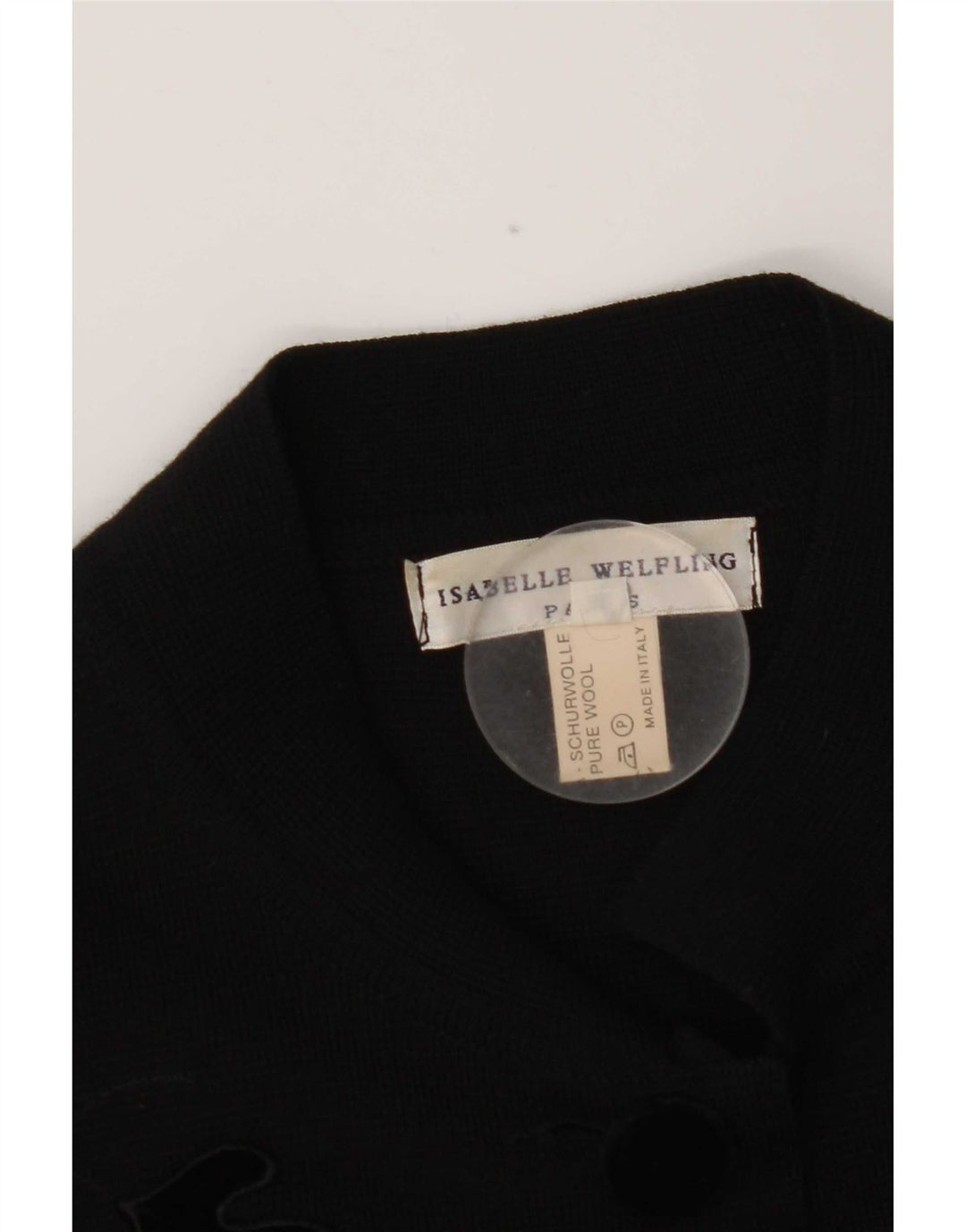 vintage Femmes 5 Bouton Blazer Veste UK 10 Petite Laine Vierge Florale Noire