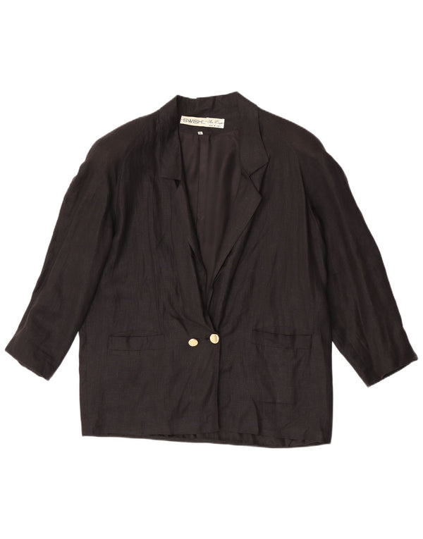 Swish Veste blazer surdimensionnée à double boutonnage pour femme UK 14 Noir moyen