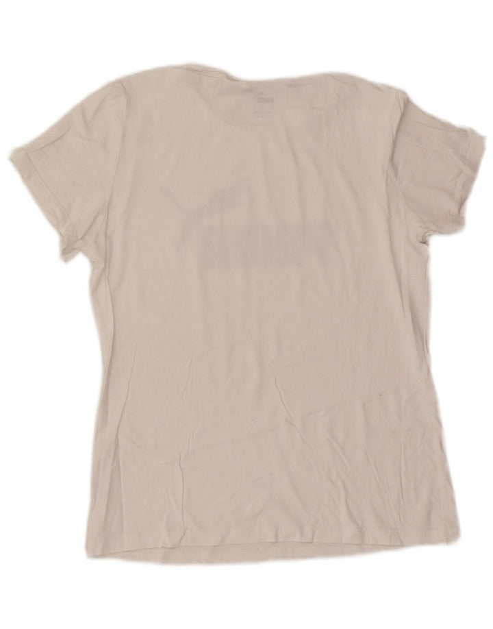 Puma T-shirt graphique pour femme UK 12 Blanc moyen