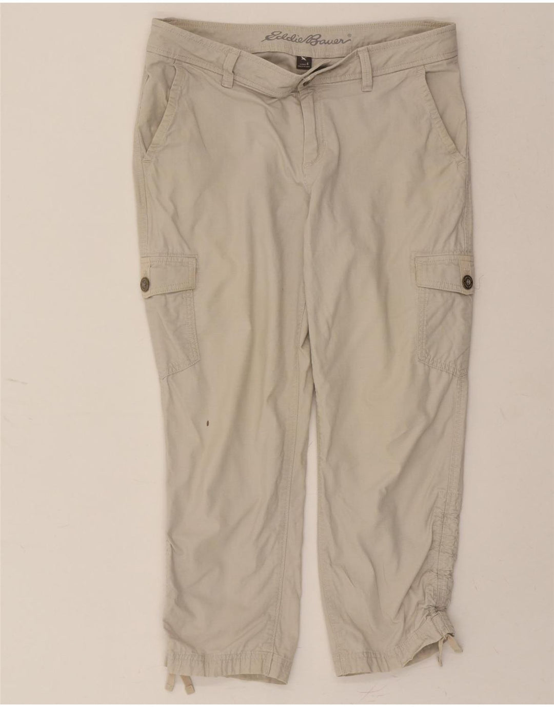 EDDIE BAUER Womens Crop Cargo Trousers US 6 Medium W30 L24 Grey Check Vintage Eddie Bauer and Second-Hand Eddie Bauer from Messina Hembry 