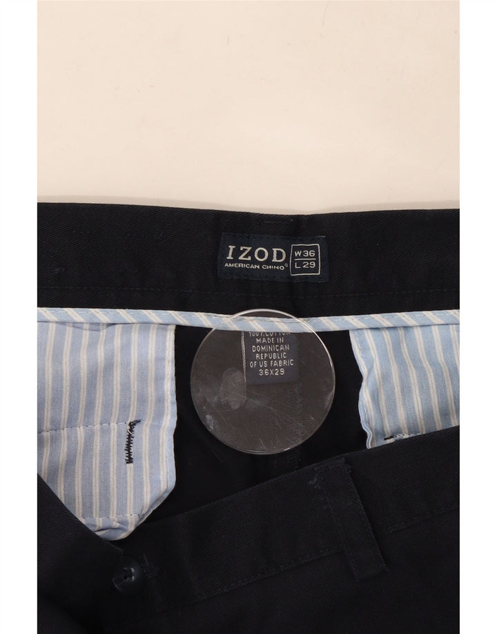 IZOD Pantalon Chino Droit Homme W36 L29 Bleu Marine Coton