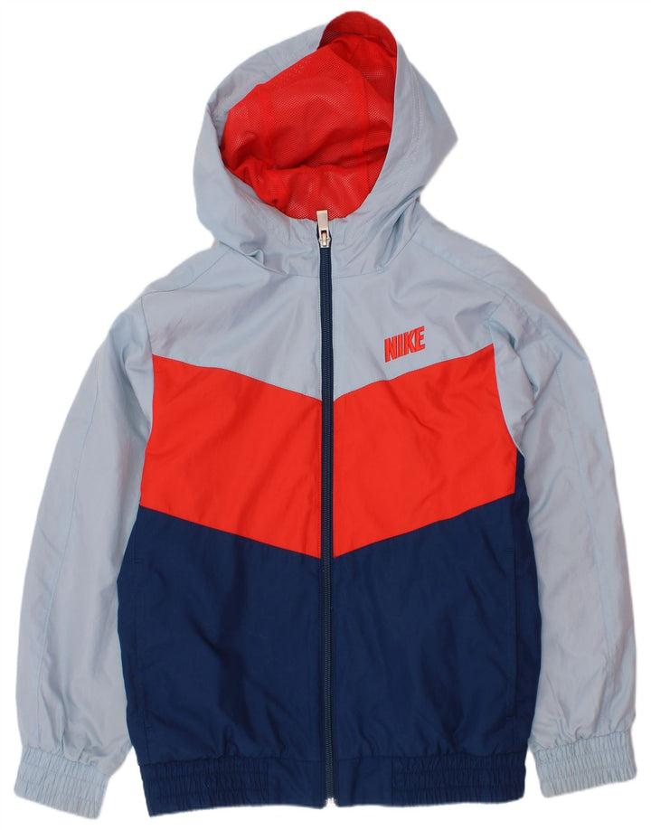 Veste de pluie à capuche Nike pour garçon 8-9 ans Small Bleu marine Colourblock