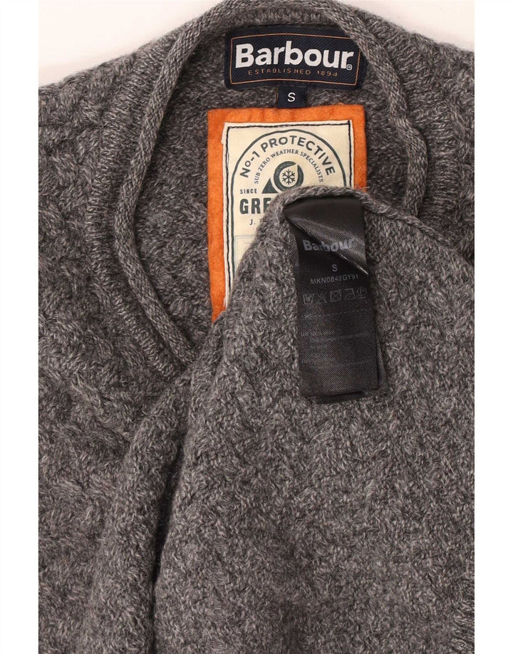 Barbour Pull à col rond pour homme Petite laine grise