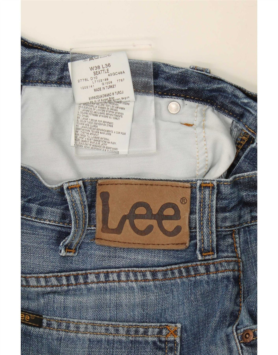 Lee Jean Droit Seattle W38 L30 Homme Bleu Coton