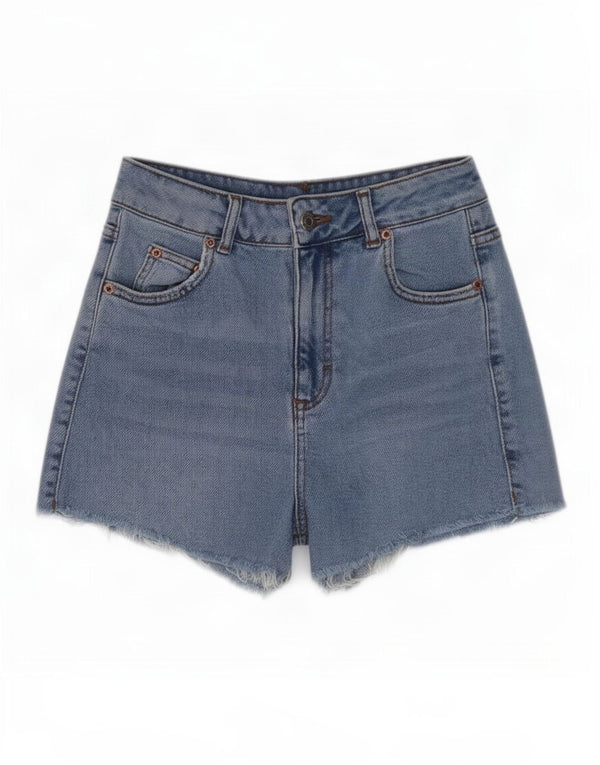 Topshop Short en jean Mom pour femme UK 8 Small W26 Bleu Coton