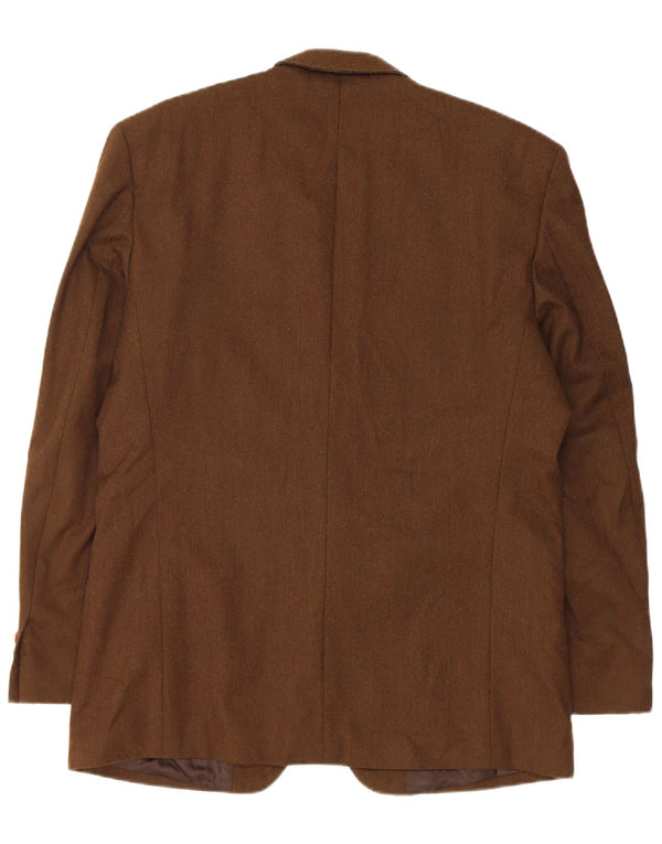 Massimo Dutti Mens 2 Button Blazer Jacket EU 52 Large Brown Wool