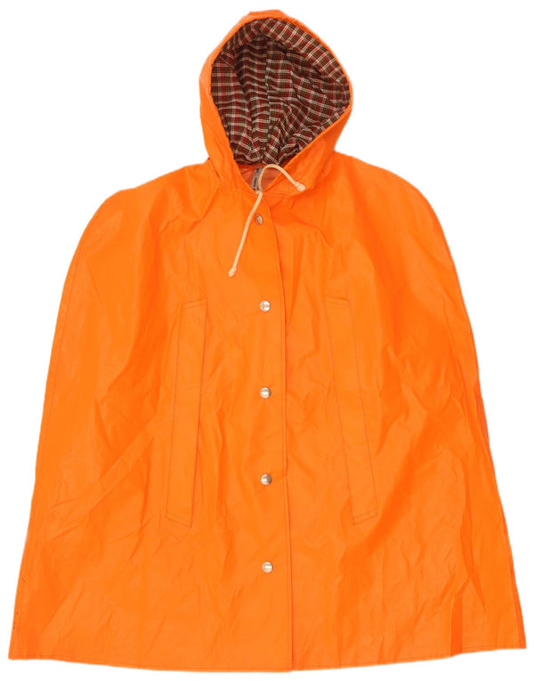 vintage Femmes Capuchon Cape Raincoat UK 18 XL Orange