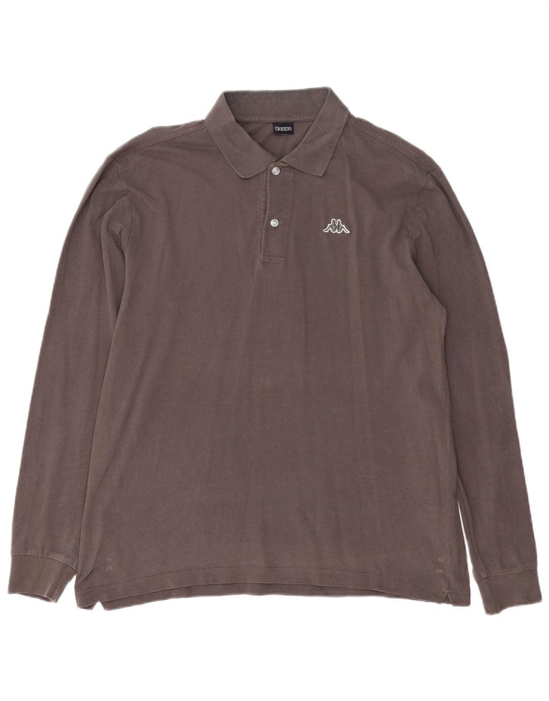 Kappa Polo à manches longues pour homme en coton gris moyen