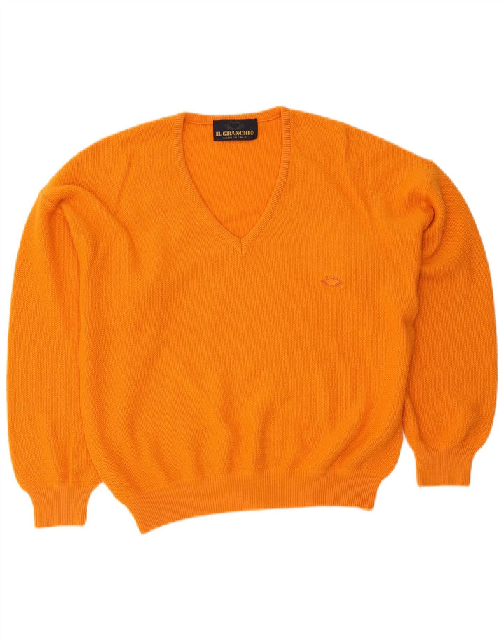Il Granchio Pull Col V Homme Orange Moyen