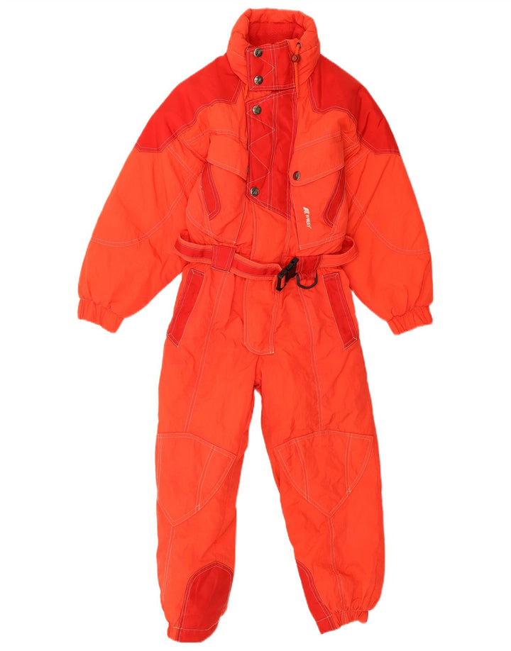 Combinaison de Ski Vintage Garçon 7-8 Ans Rouge Polyamide