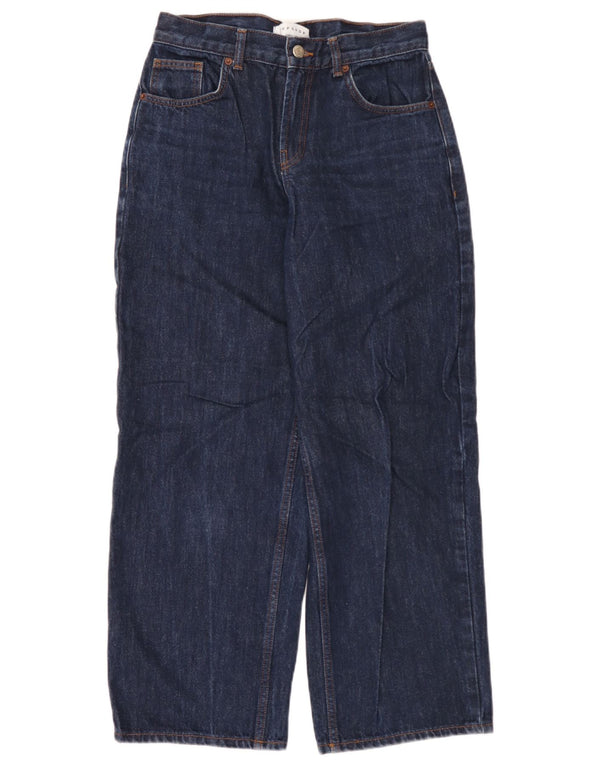 Topshop Womens Wide Leg Jeans W26 L30 Navy Blue Cotton