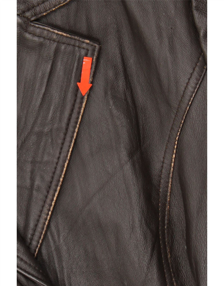 JENSEN Womens Leather Jacket IT 44 Medium Brown Leather Vintage Jensen and Second-Hand Jensen from Messina Hembry 