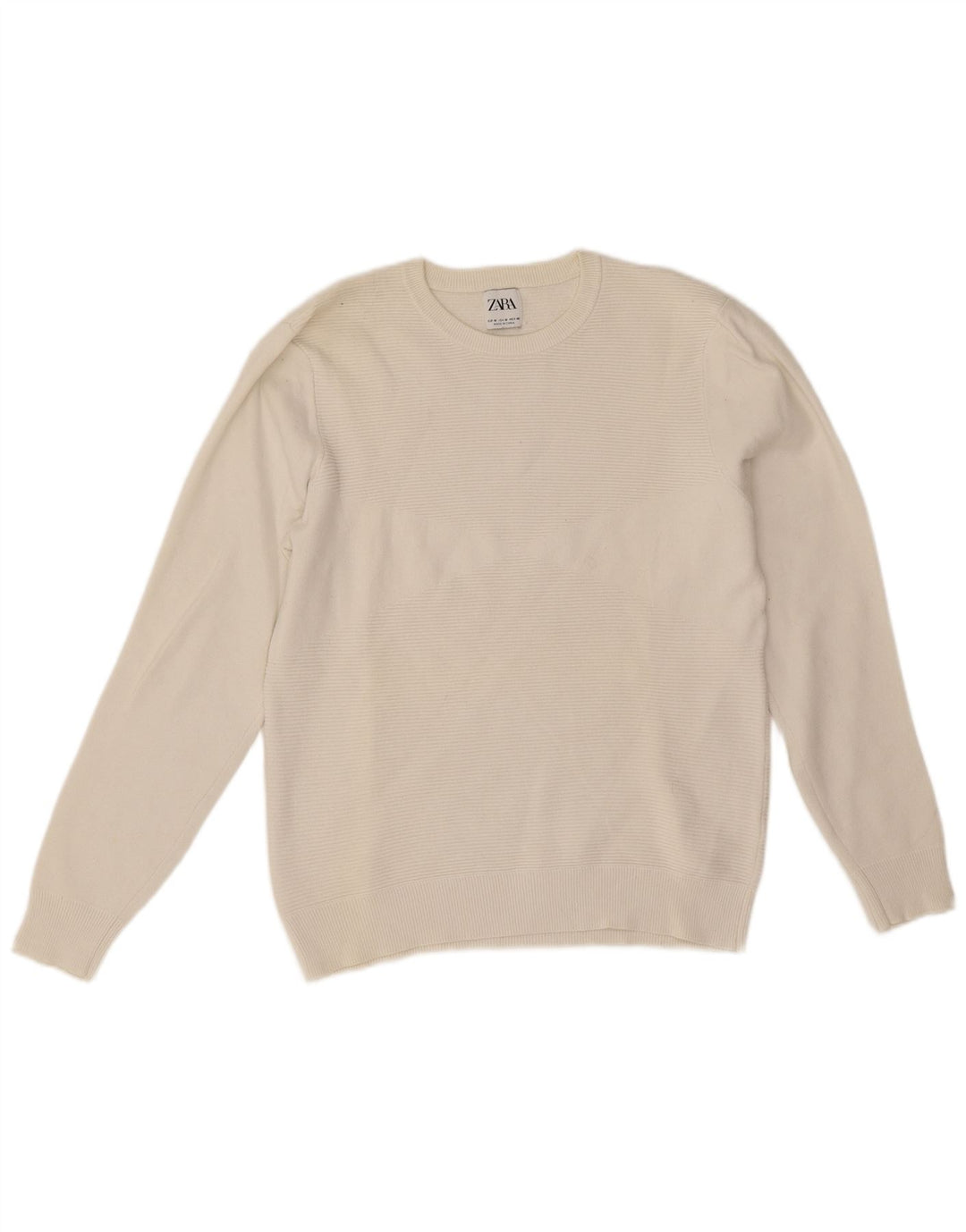 Zara Pull à col rond pour homme en coton blanc moyen