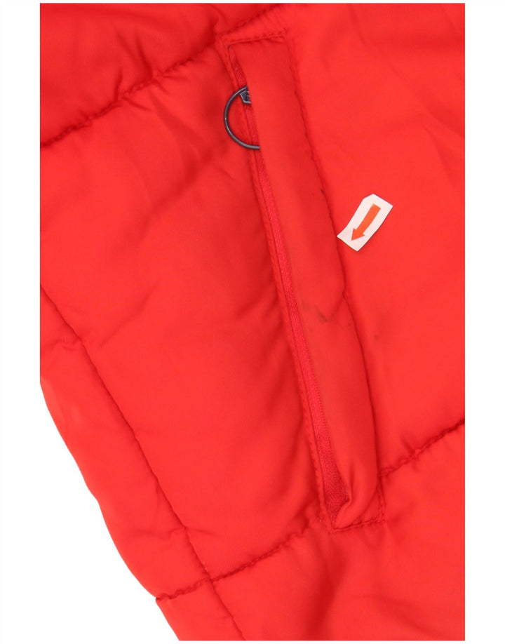 FILA Veste matelassée à capuche graphique pour hommes UK 38 Rouge moyen Colourblock