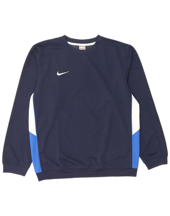 NIKE Sweat-shirt pour homme UK 39/41 Bleu marine moyen Colourblock