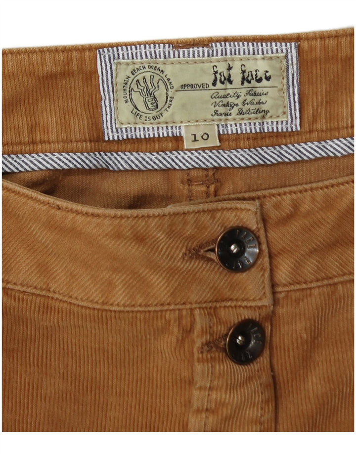 FAT FACE Jupe en velours côtelé pour femme UK 10 Small W30 Coton beige