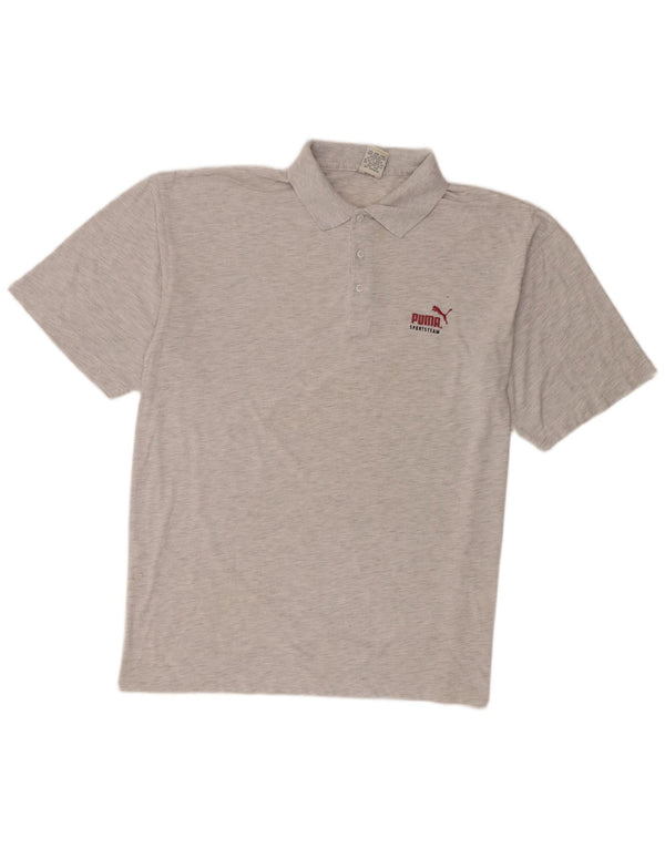 Puma Polo Homme Large Gris Moucheté Polyester
