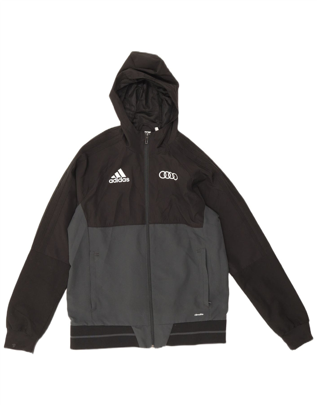 Adidas Veste de Pluie à Capuche Garçon 13-14 Ans Noir Colorblock Polyester