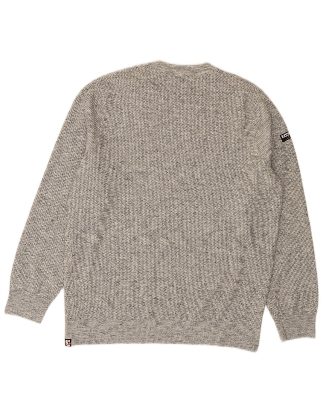 SUPERDRY Pull col rond homme 3XL Gris Moucheté Coton