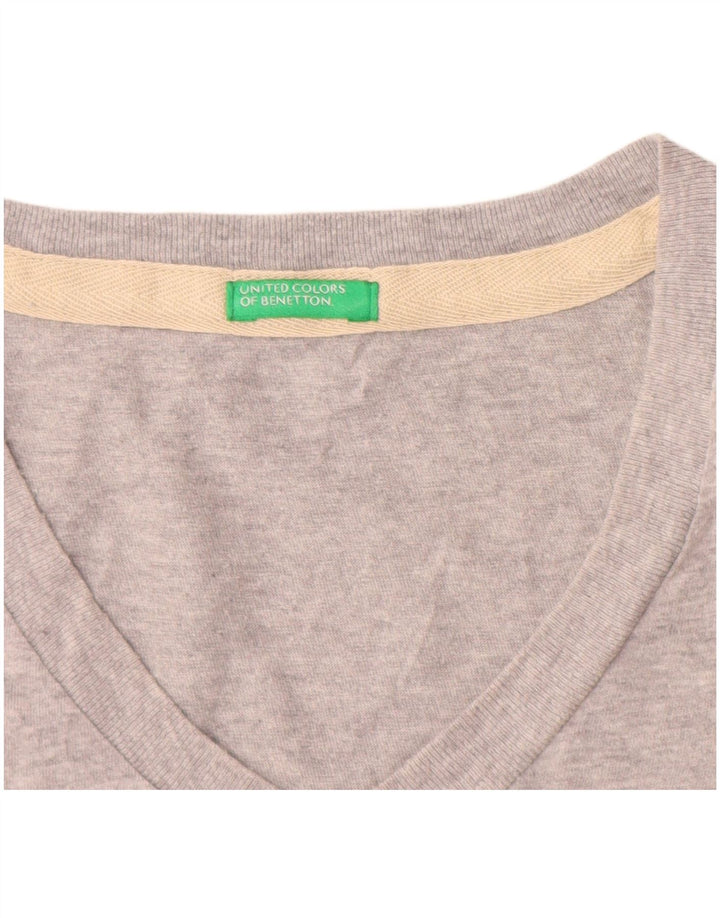 Benetton T-Shirt Homme Gris Moyen Moucheté