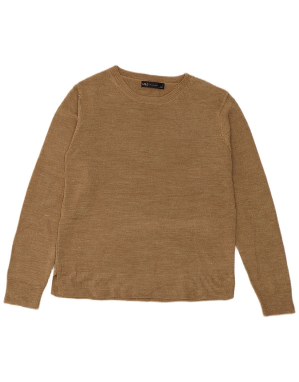 Marks & Spencer Pull col bateau pour femme UK 12 Acrylique beige moyen