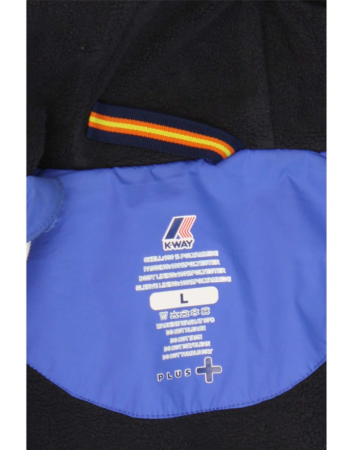 K-Way Veste coupe-vent à capuche pour homme UK 40 Large Bleu Polyamide