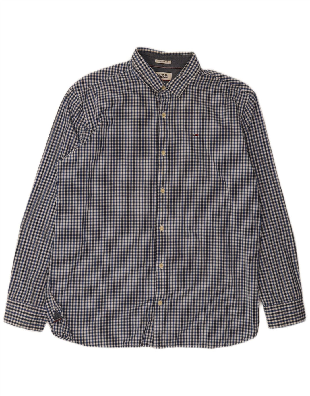 Tommy Hilfiger Chemise Regular Fit XL en coton vichy bleu pour homme